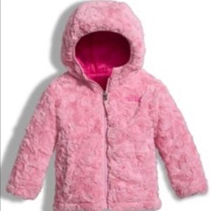 NORTH FACE Reversable Pink Furry Puffer Jacket